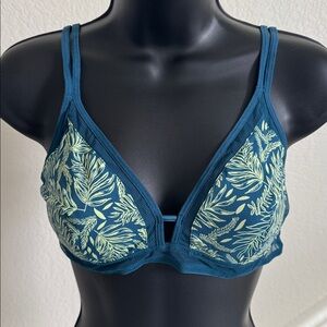 NWT All You Lively L Tropical Print Mesh Trim Bra